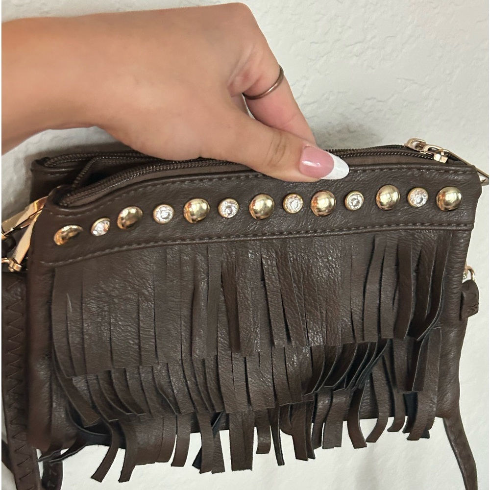 brown leather purse/crossbody